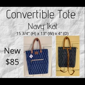 Sseko Convertible Tote Navy Ikat